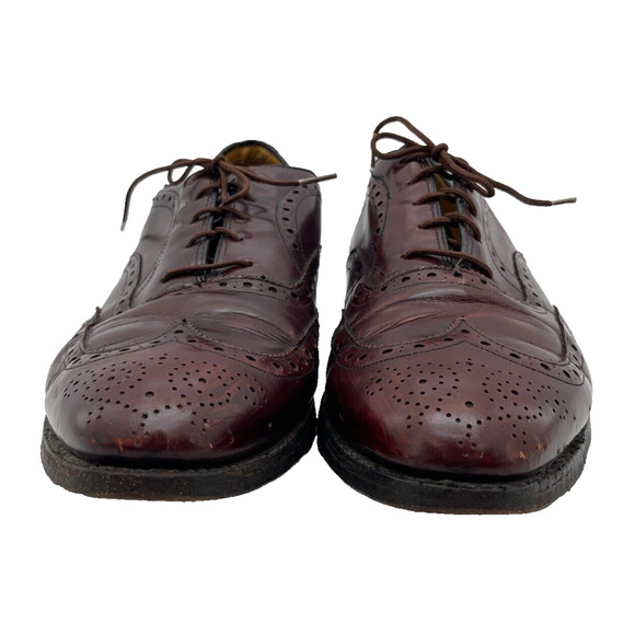 Aristocraft Casual Dress Shoes Fine Burgundy Leather Wingtip Oxford Size 10 1/2 main image 12